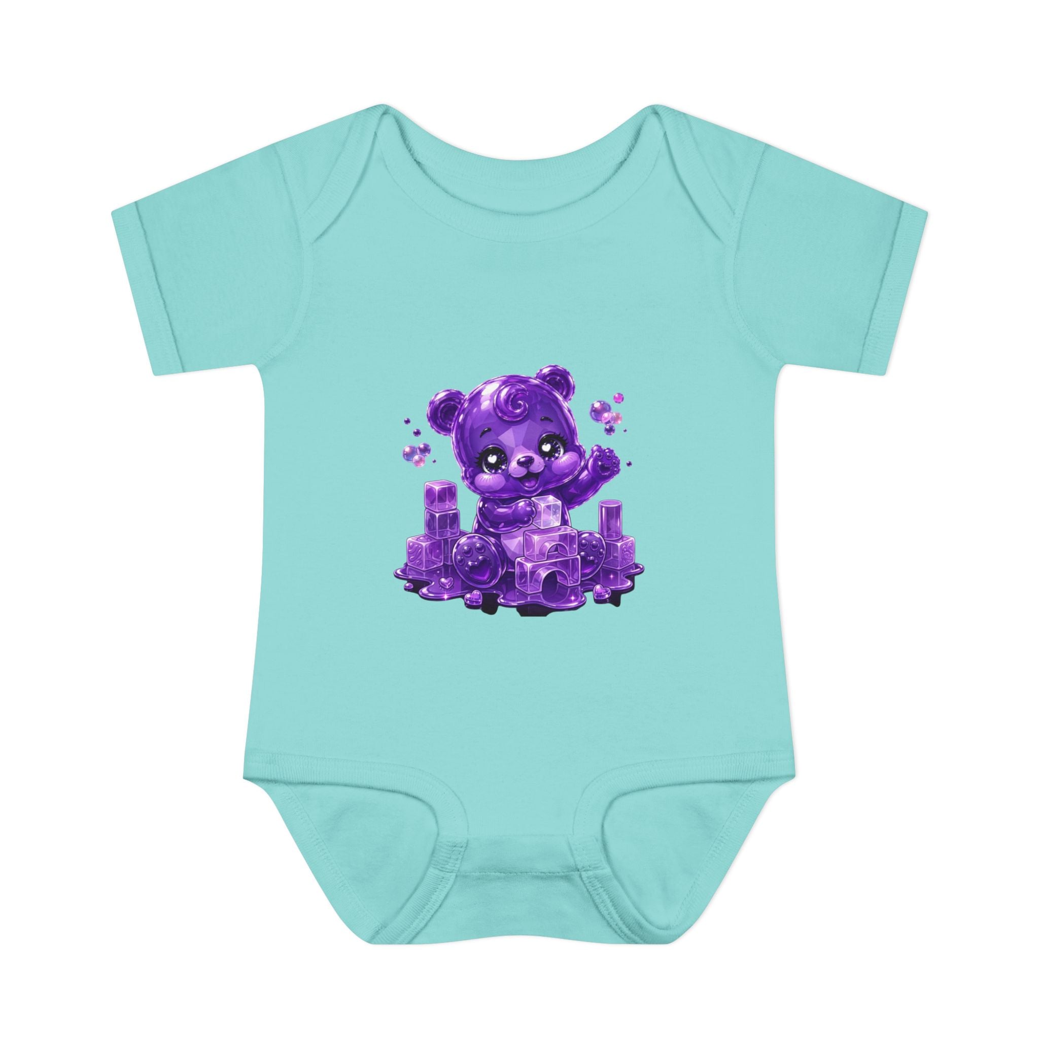 Play Time, Purple Crystal Baby Oozy Bear Gummy Cutie Addition- Graphic Onesie