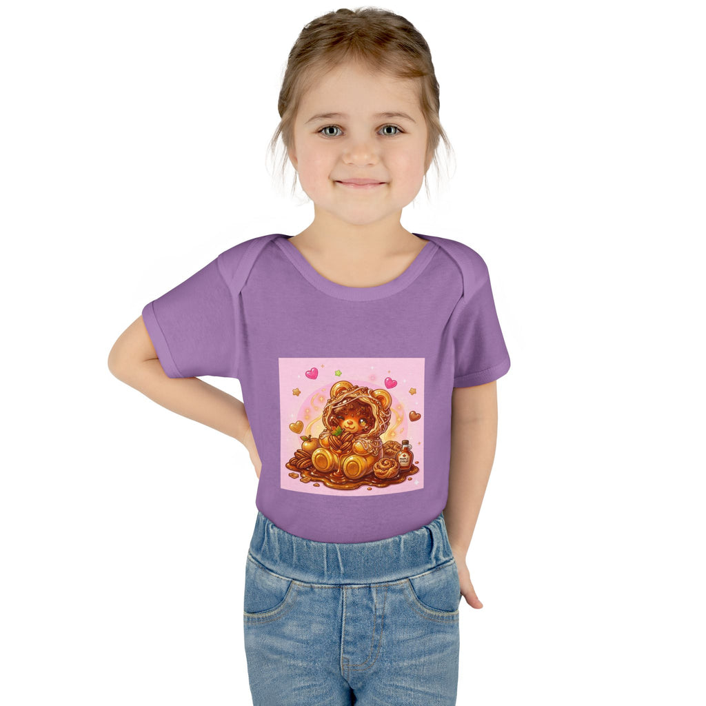 Maple Pecan Danish Gooey Gummy Bear in Puff PJs Baby Onesie