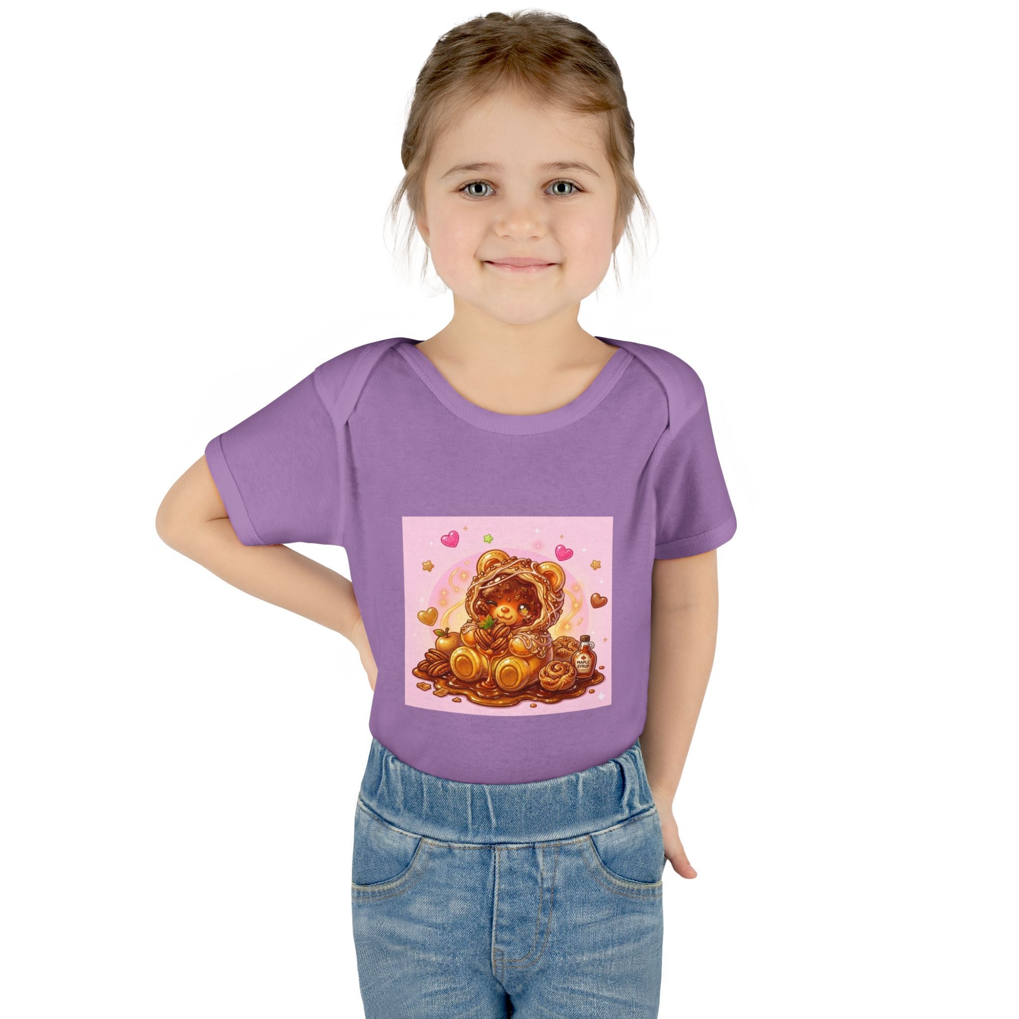 Maple Pecan Danish Gooey Gummy Bear in Puff PJs Baby Onesie
