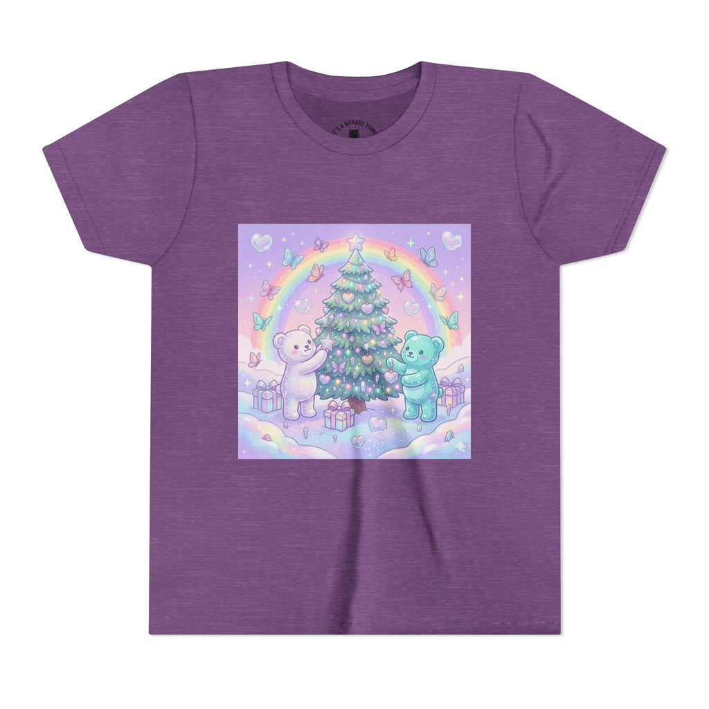Gooey Gummy Bears Decorating Christmas Tree with Rainbow | Holiday Youth Shirt