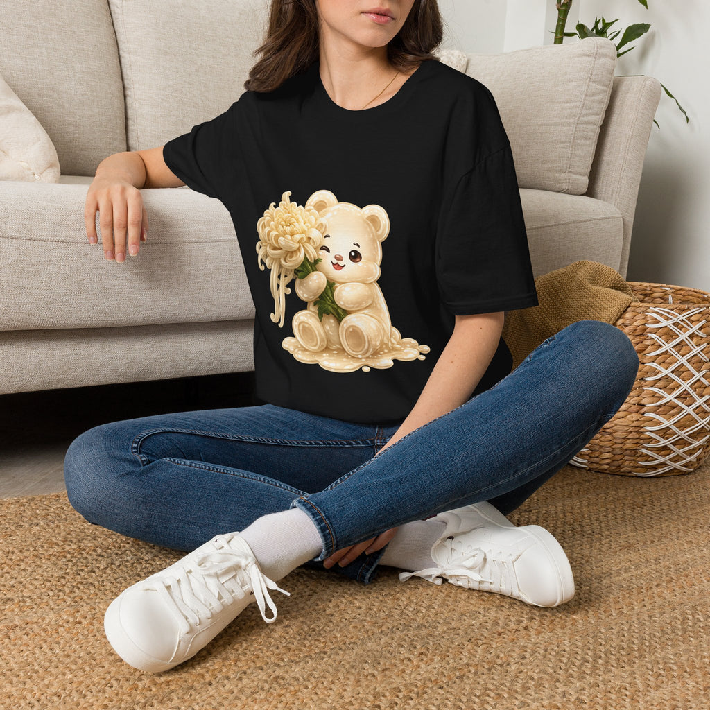 Chrysanthemum Special, Cream Oozy Bear Friend Special Flower Additon- Graphic Shirt