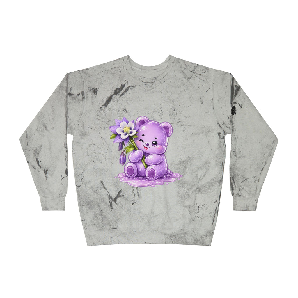 The Colorado Blue Columbine Flower, Purple Special Gooey Gummy-Tie-Dye Graphic Sweatshirt