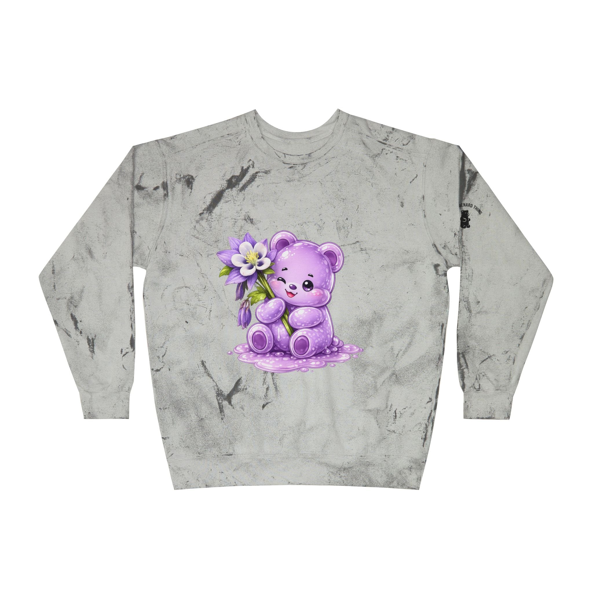 The Colorado Blue Columbine Flower, Purple Special Gooey Gummy-Tie-Dye Graphic Sweatshirt
