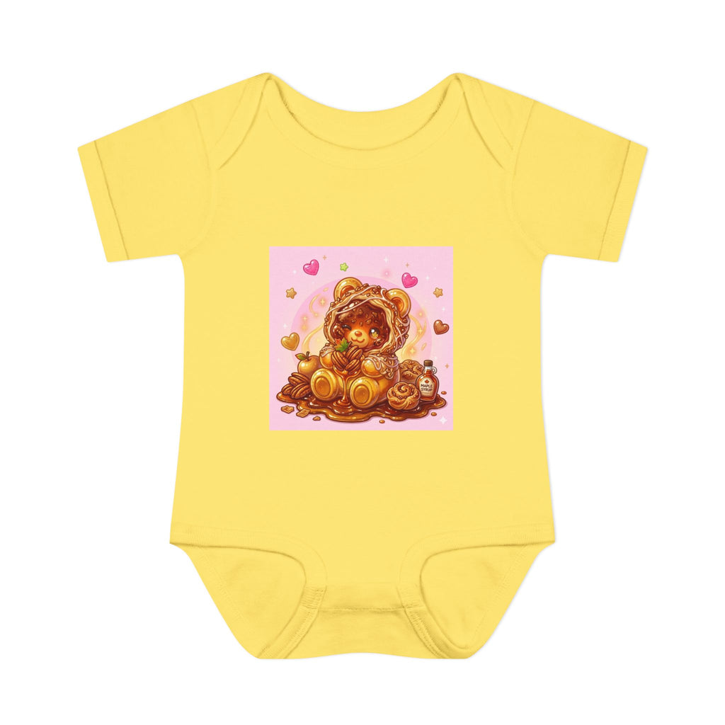 Maple Pecan Danish Gooey Gummy Bear in Puff PJs Baby Onesie