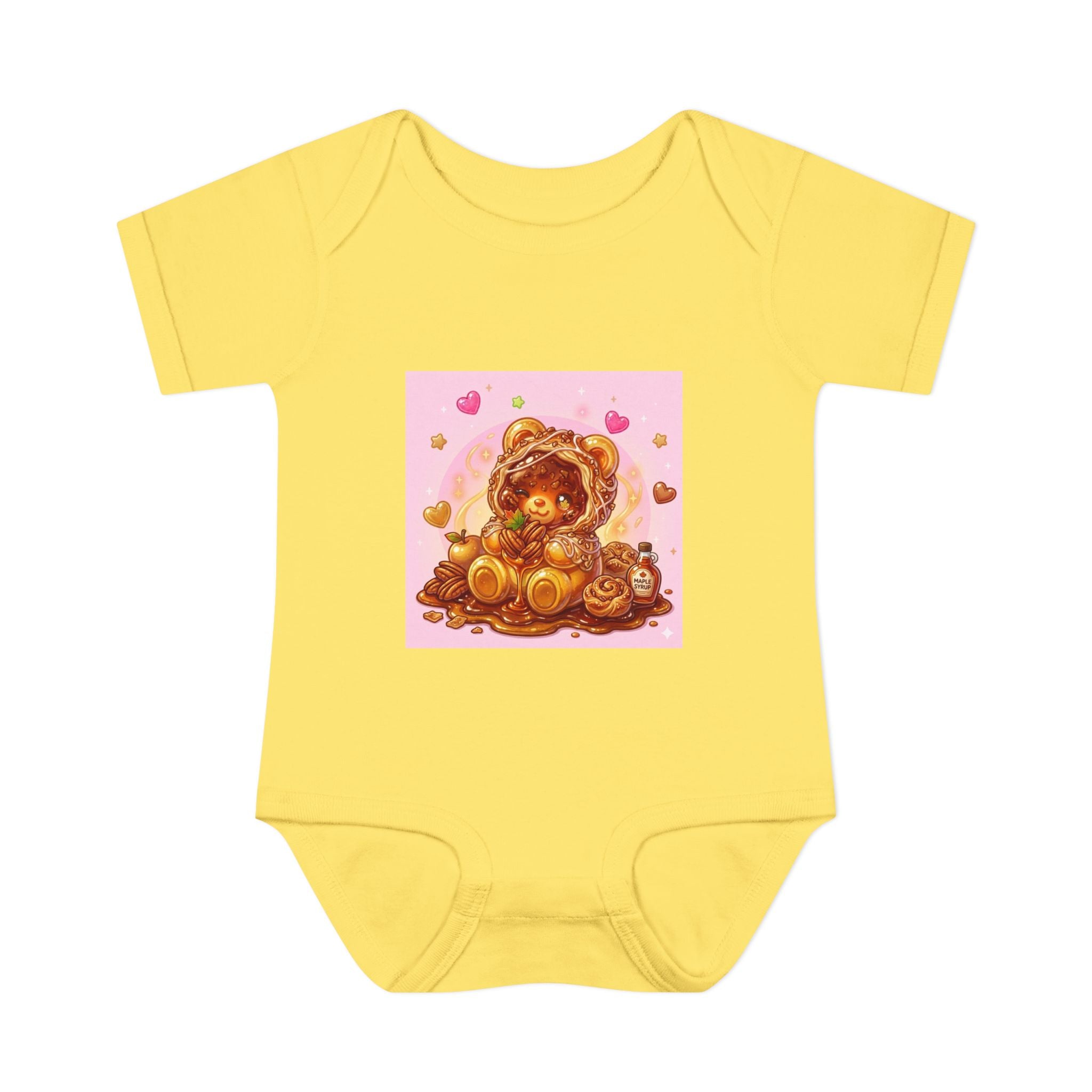 Maple Pecan Danish Gooey Gummy Bear in Puff PJs Baby Onesie