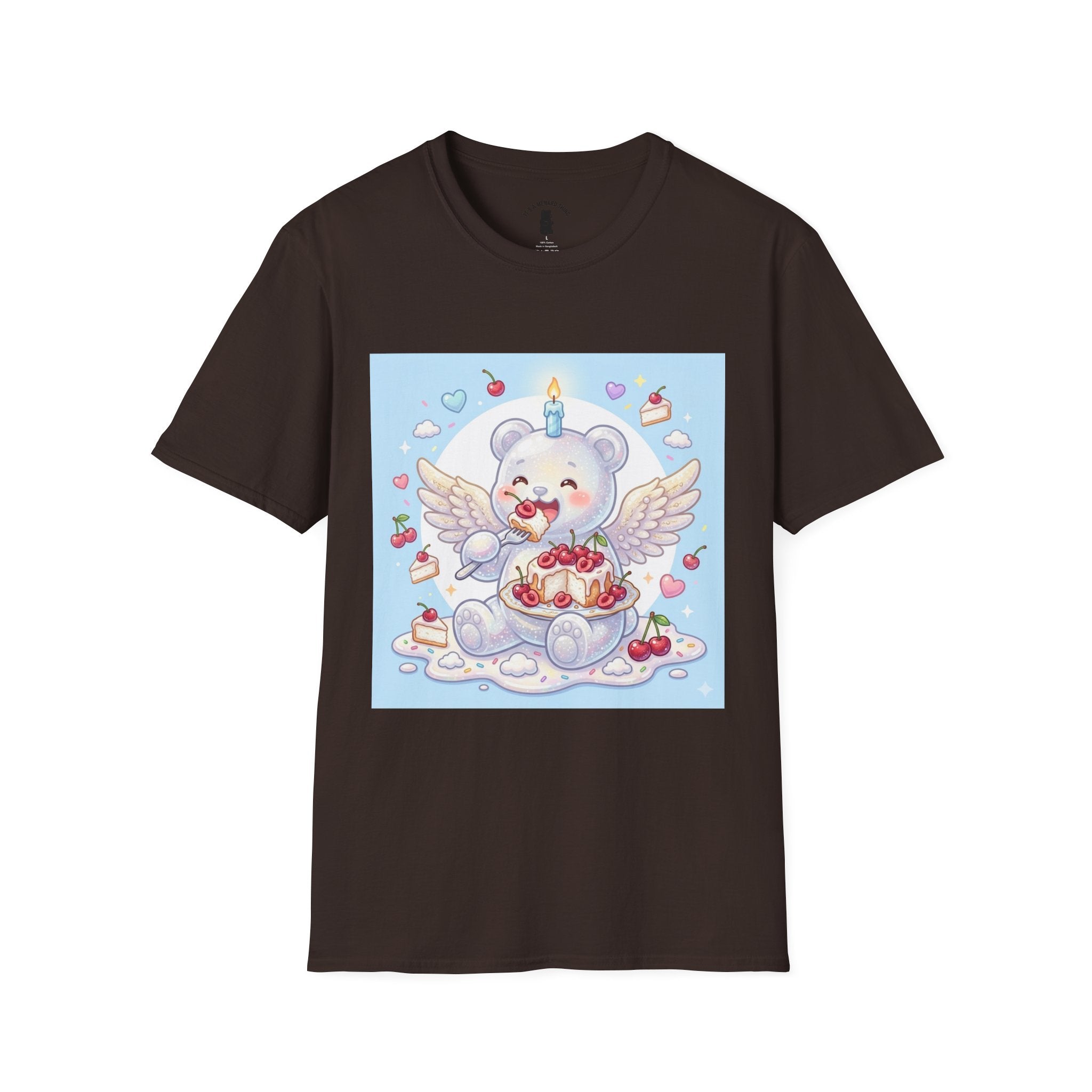 Cute Angel Food Cake, White Gooey Gummy Bear — Kawaii Graphic Tee