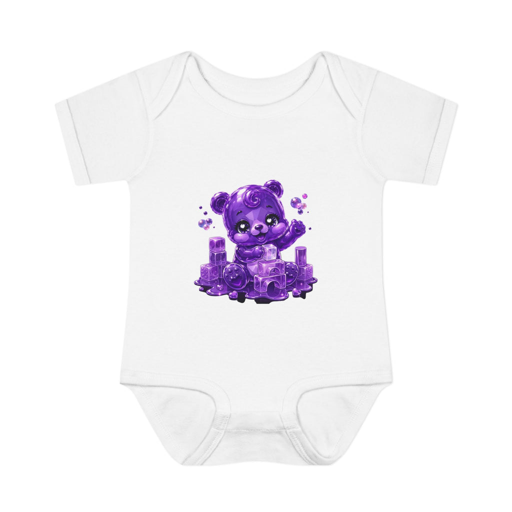 Play Time, Purple Crystal Baby Oozy Bear Gummy Cutie Addition- Graphic Onesie