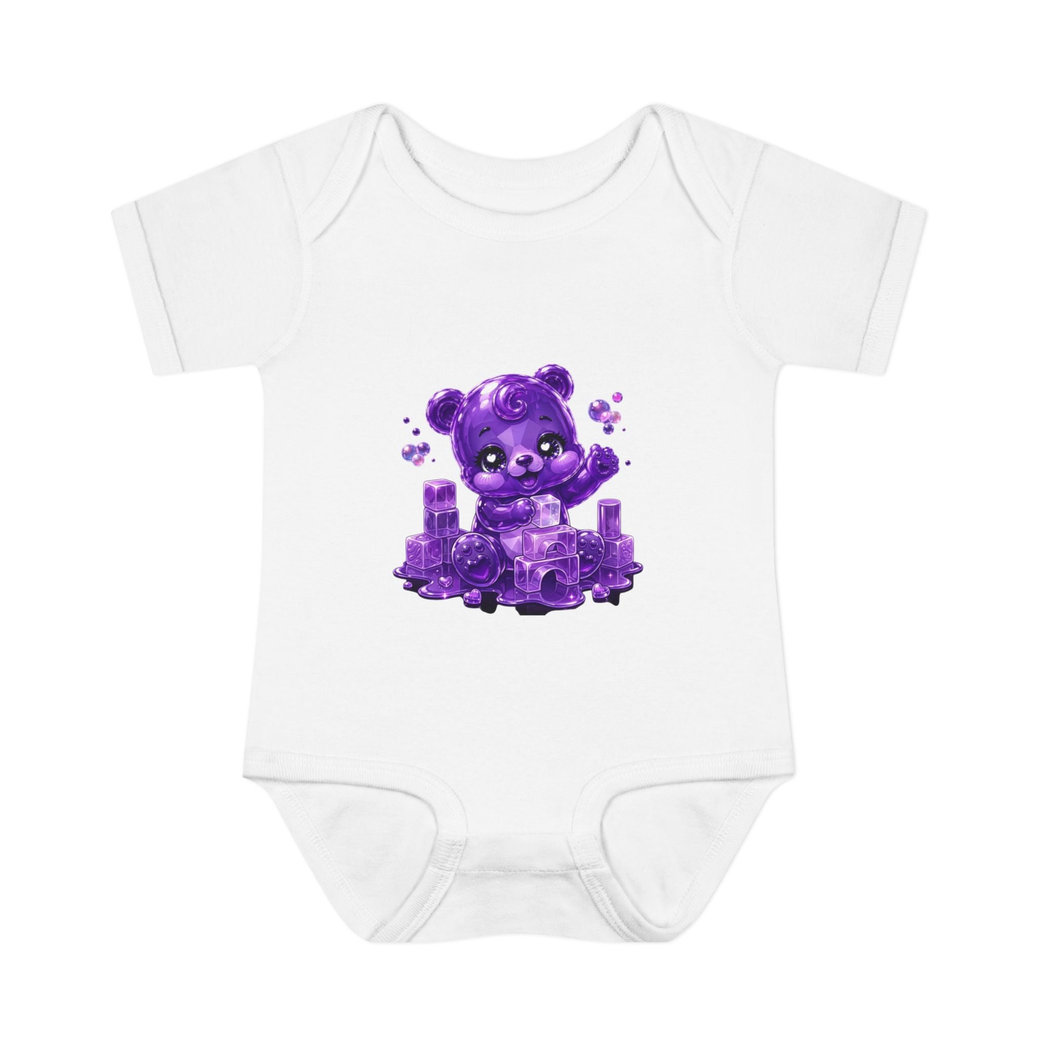 Play Time, Purple Crystal Baby Oozy Bear Gummy Cutie Addition- Graphic Onesie
