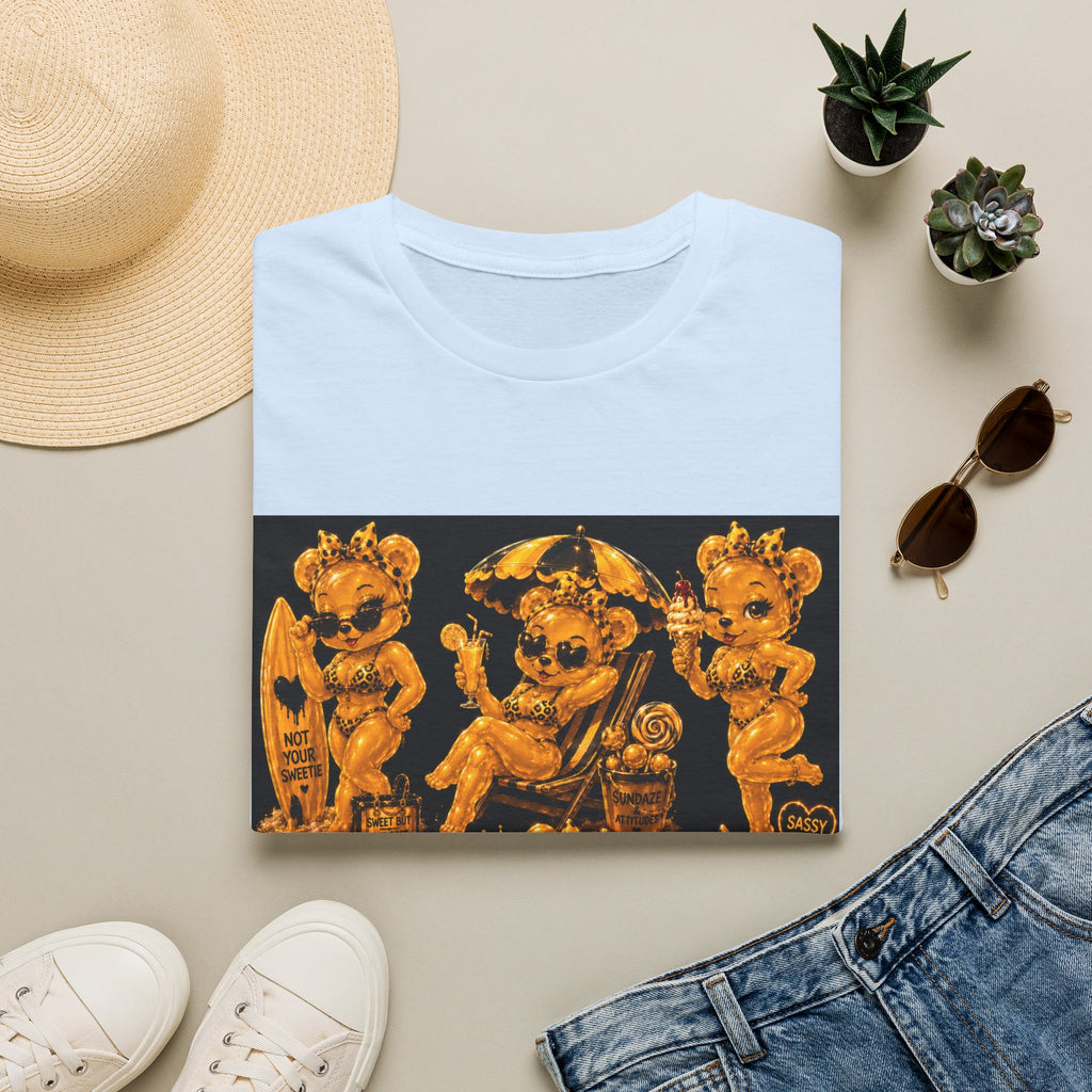 Vintage Style Oozy Bear Beach Babe Pin Up- Adult Graphic Shirt (18+)