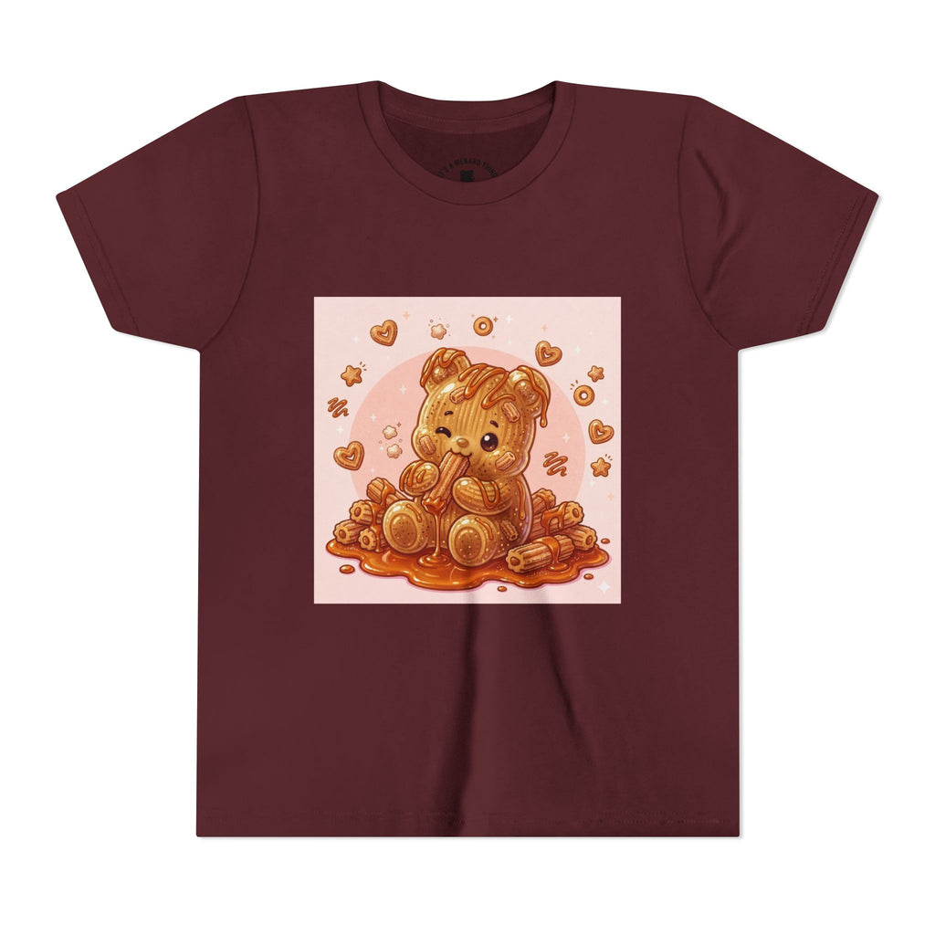 Churro & Dulce de Leche Drizzle Gooey Gummy Bear Graphic Youth T-Shirt