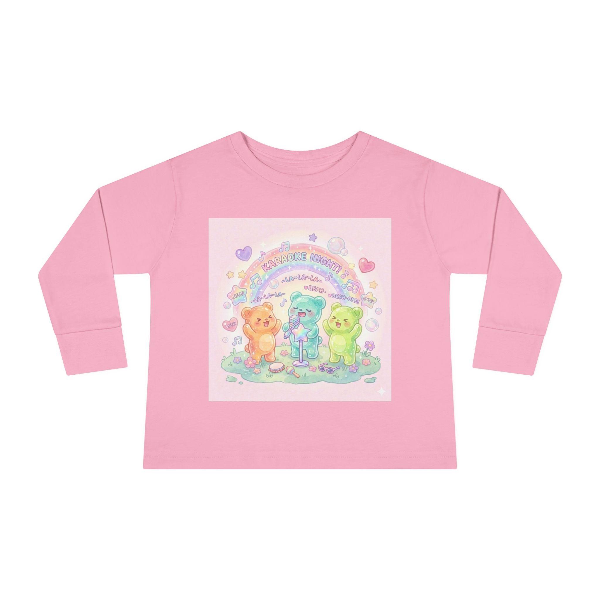 Karaoke Day, Oozy Bear Gummy Group Hang Out- Graphic Long Sleeve Shirt