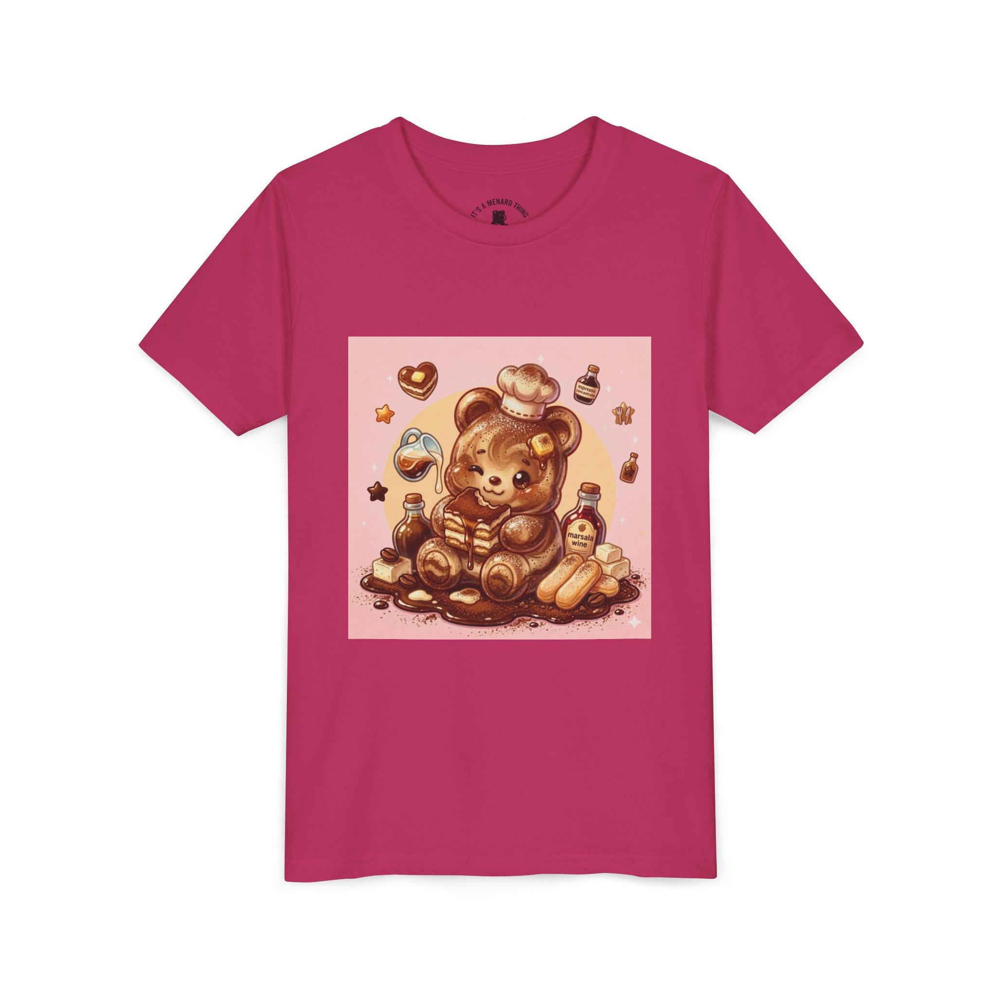 Tiramisu Gooey Gummy Chef Bear Graphic Youth T-Shirt