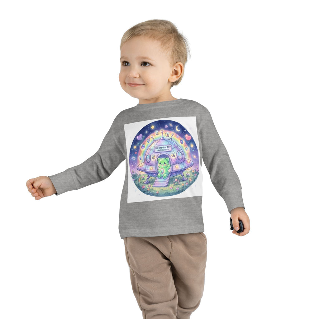 Cute Alien UFO Nightscape Oozy Bear Special- Graphic Long Sleeve Shirt