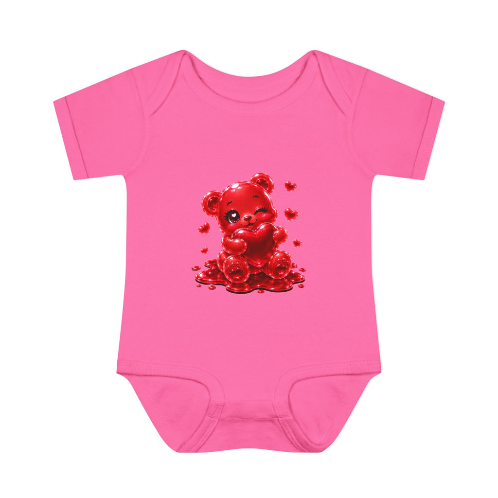 Special Red Heart Oozy Bear Baby Gummy Cutie Addition- Graphic Onesie