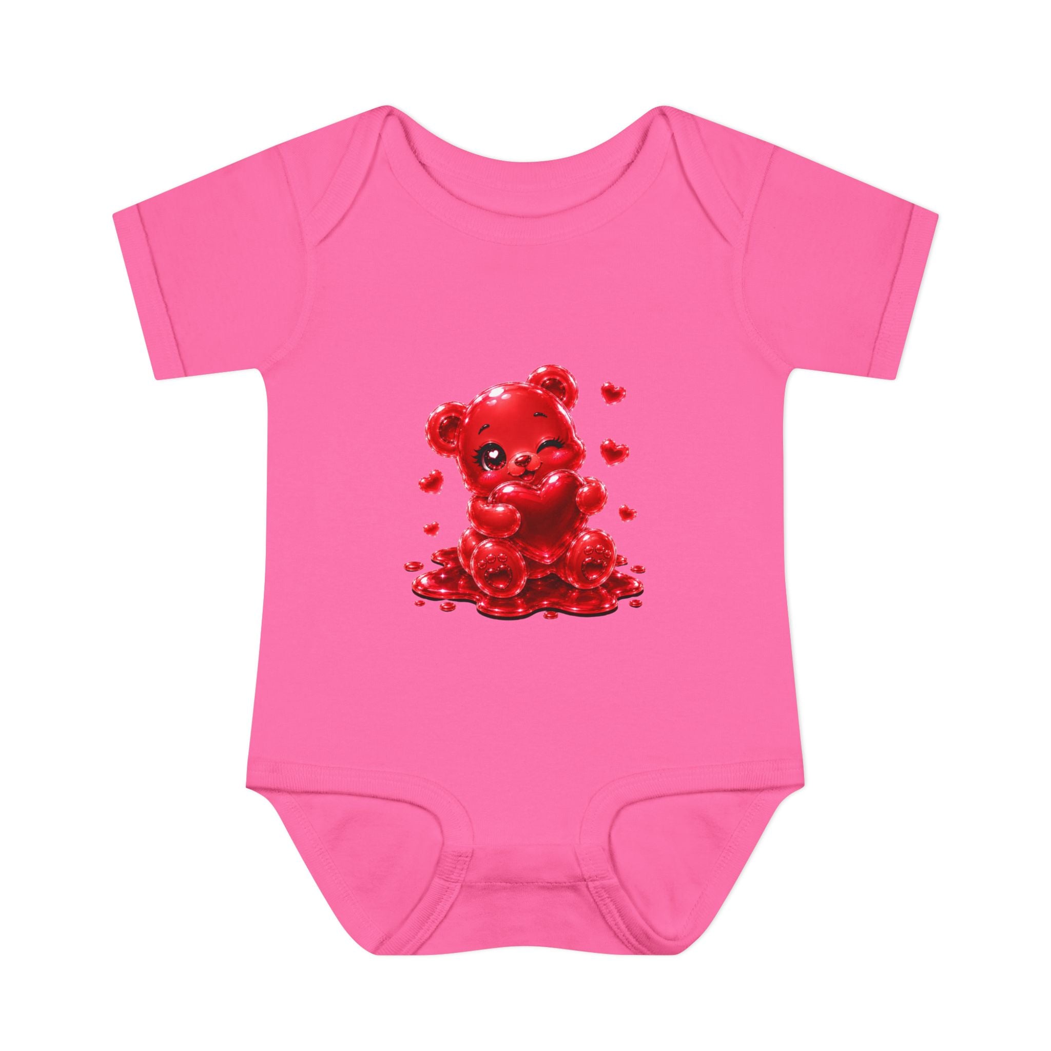 Special Red Heart Oozy Bear Baby Gummy Cutie Addition- Graphic Onesie