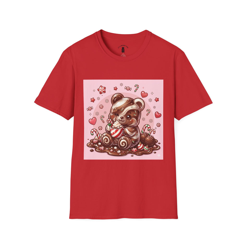 Cute Hot Chocolate and Peppermint stick Gooey Gummy Bear — Kawaii Graphic Tee