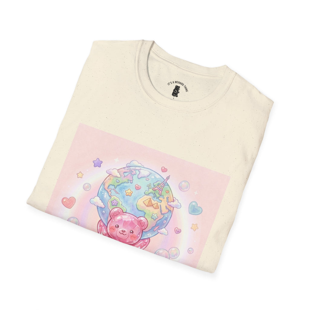 World Atlas, Pink Crystal Gooey Gummy Bear — Pastel Graphic T-Shirt