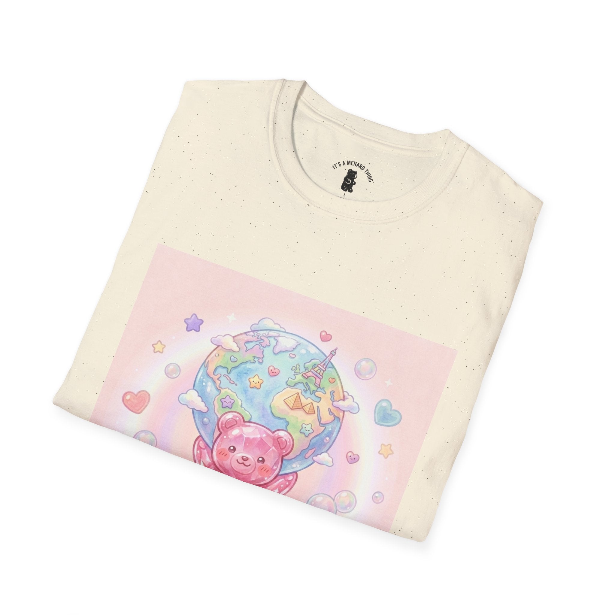 World Atlas, Pink Crystal Gooey Gummy Bear — Pastel Graphic T-Shirt