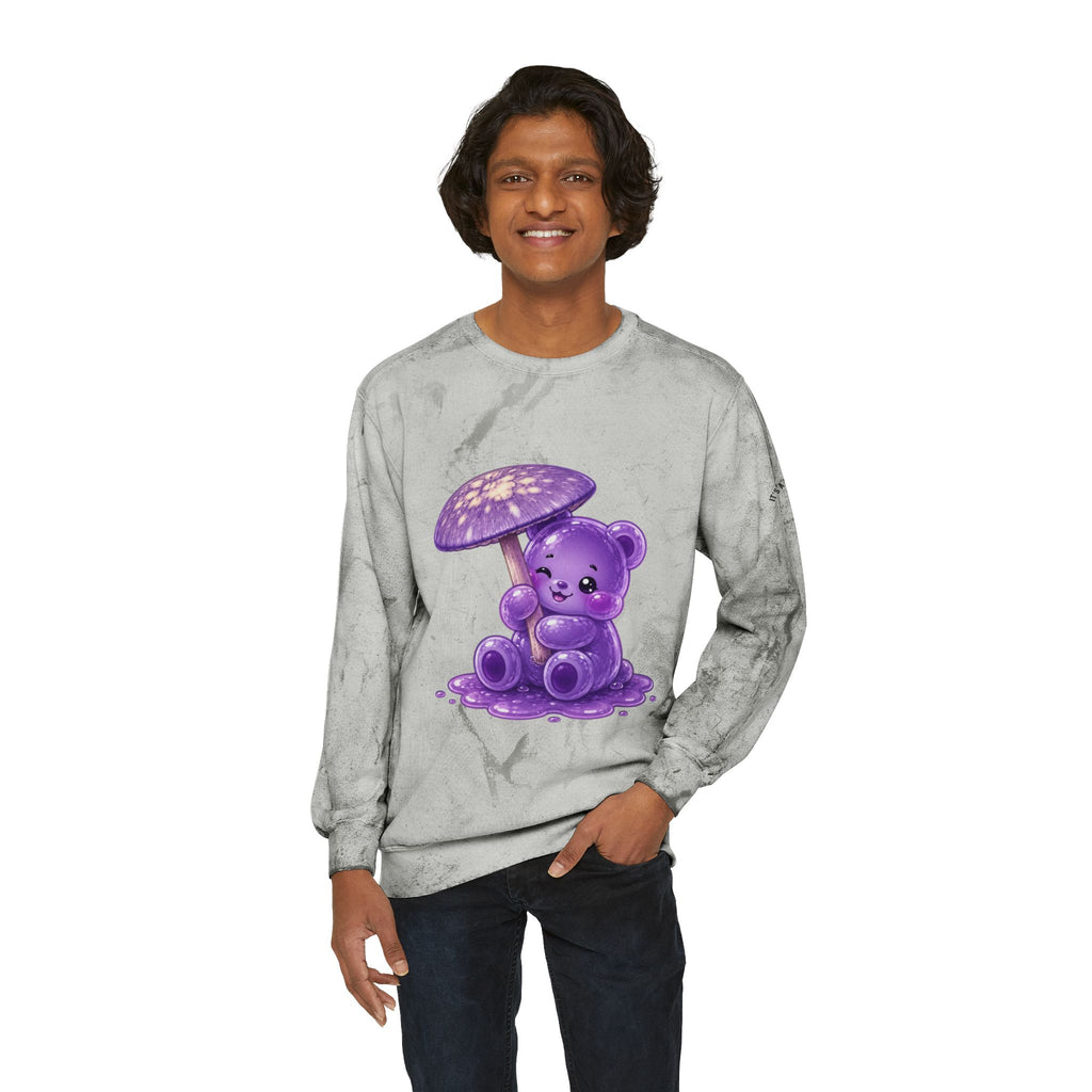Special Purple Mushroom, Gooey Gummy Bear Friend — Kawaii Graphic Sweatshirt