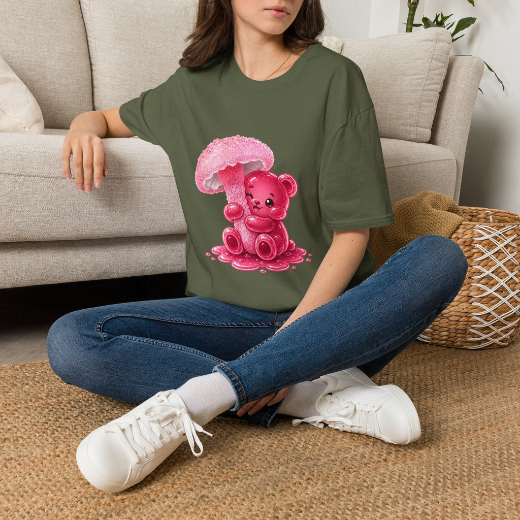 Rare Pink Mushroom Umbrella, Oozy Bear Gummy Friend- Graphic Shirt
