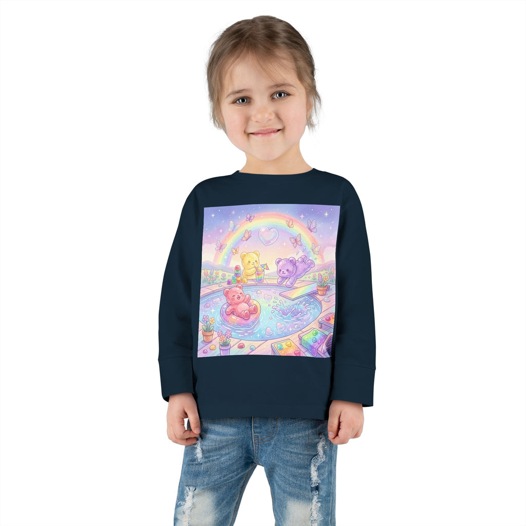 Pool Party, Swim Time Oozy Bear Summer Friends Group- Graphic Long Sleeve Shirt
