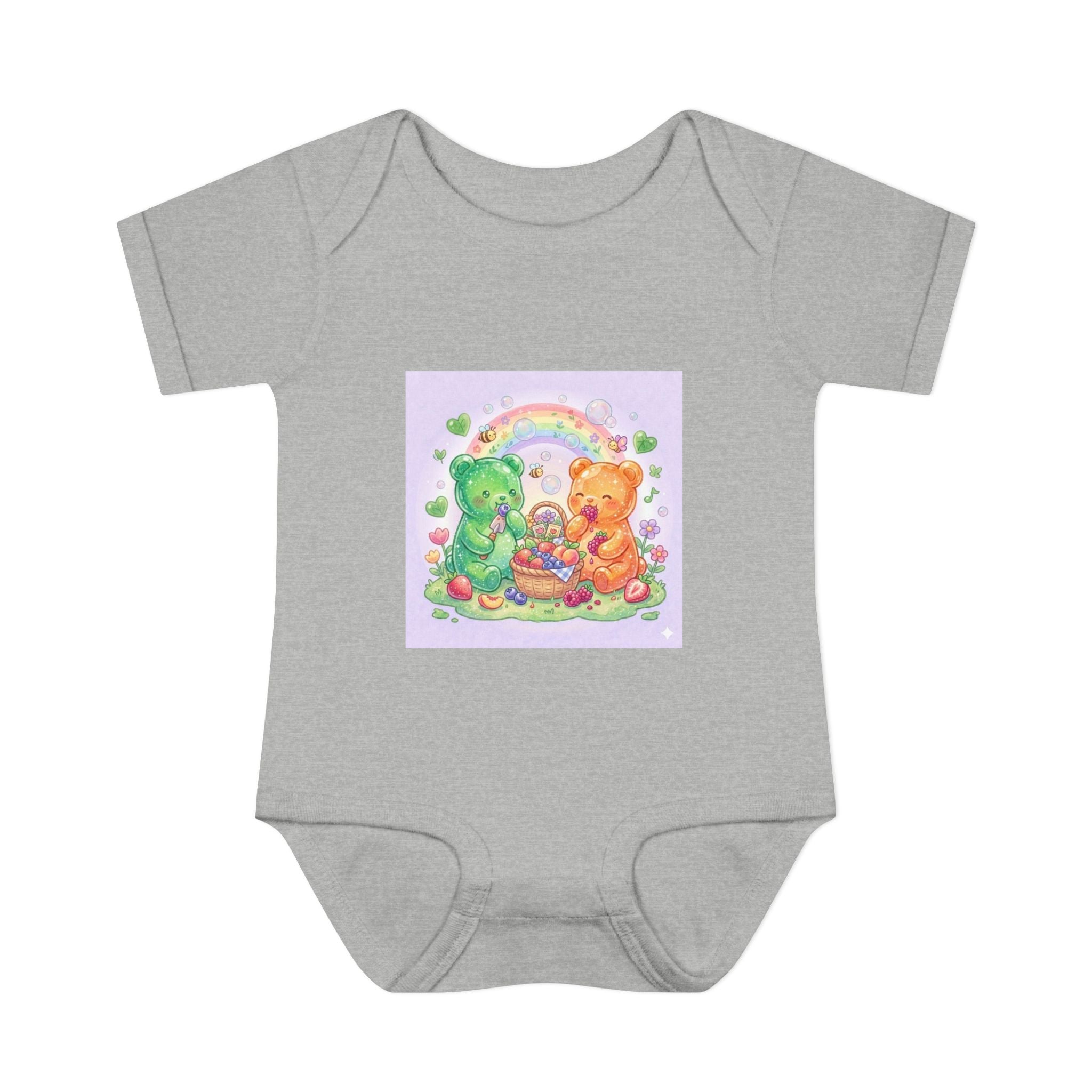 Fruit Garden Eating Gooey Gummy Bears Infant Bodysuit — Baby Shower Gift