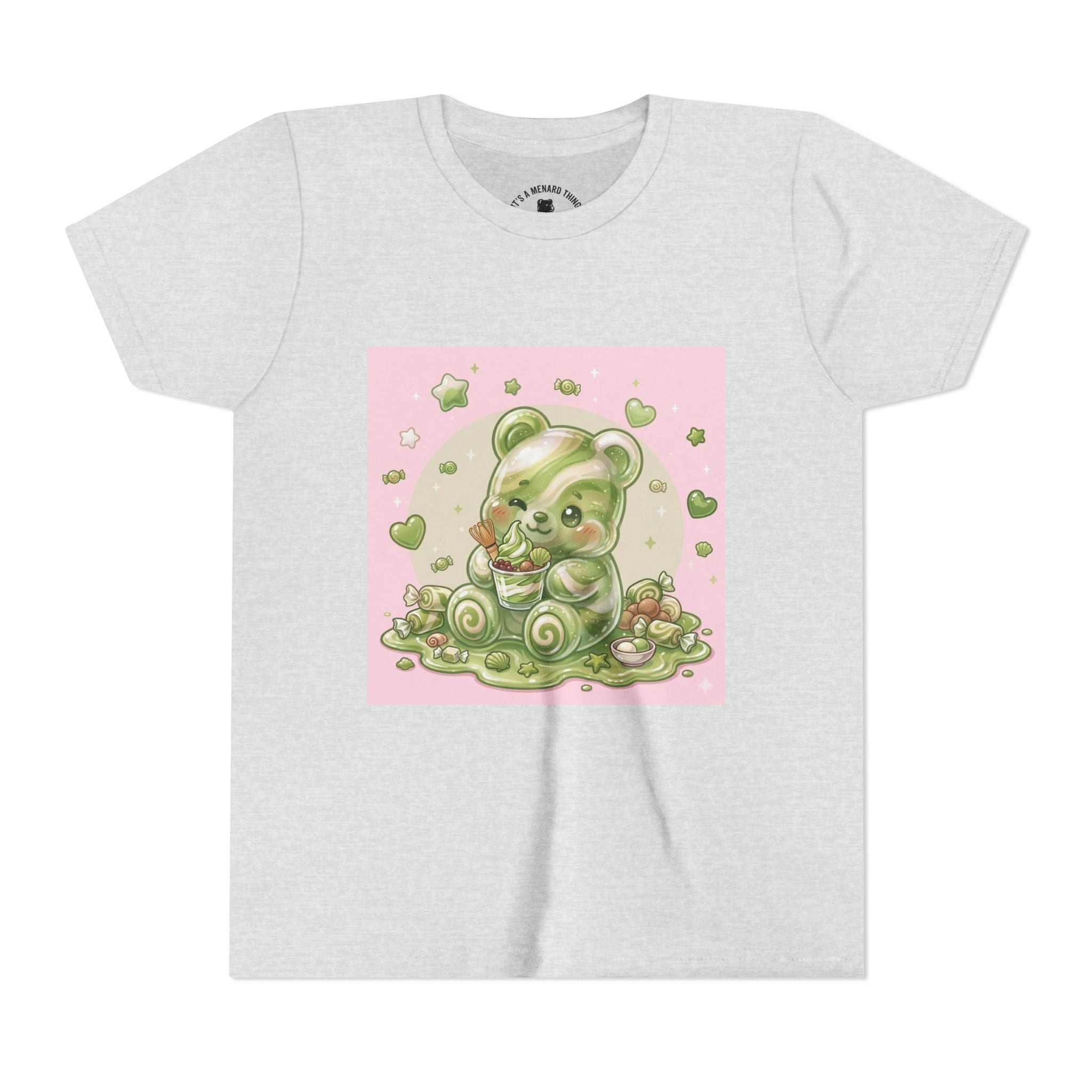 Matcha and Cream Gooey Gummy Bear Graphic Youth T-Shirt