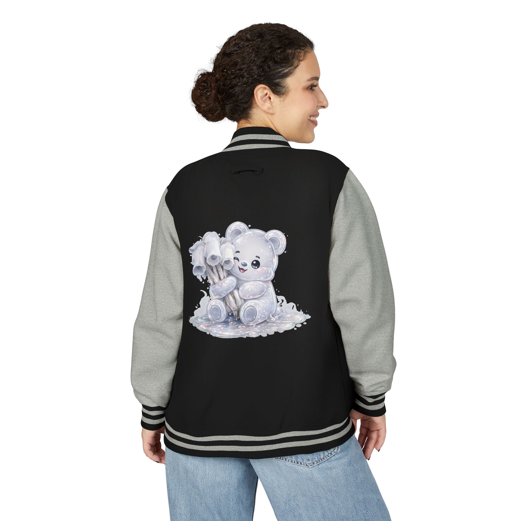 White Ghost Pipe Custer, Oozy Bears Mushroom Special- Letterman Graphic Jacket