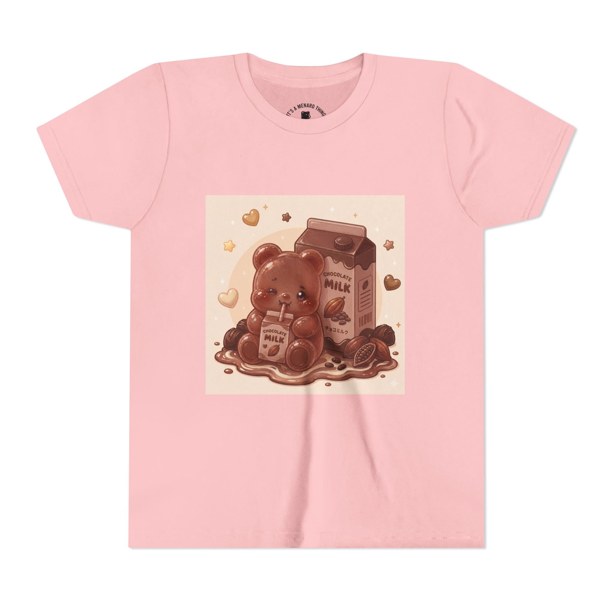 Kids Milk Chocolate Gooey Gummy Bear — Cute Milk Carton Graphic Youth T-Shirt