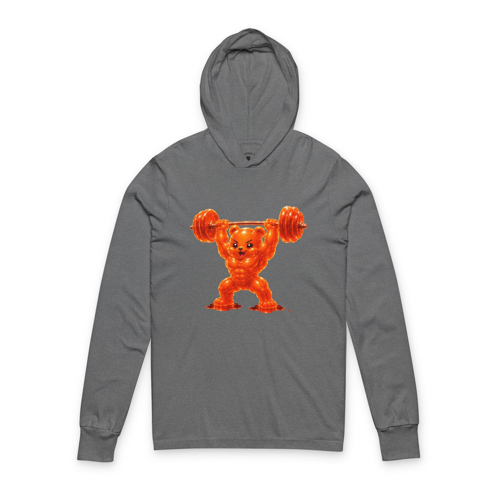 Weightlifting, Orange Oozy Buff Bear Gummy Gym Addition- Workout Sweatshirt