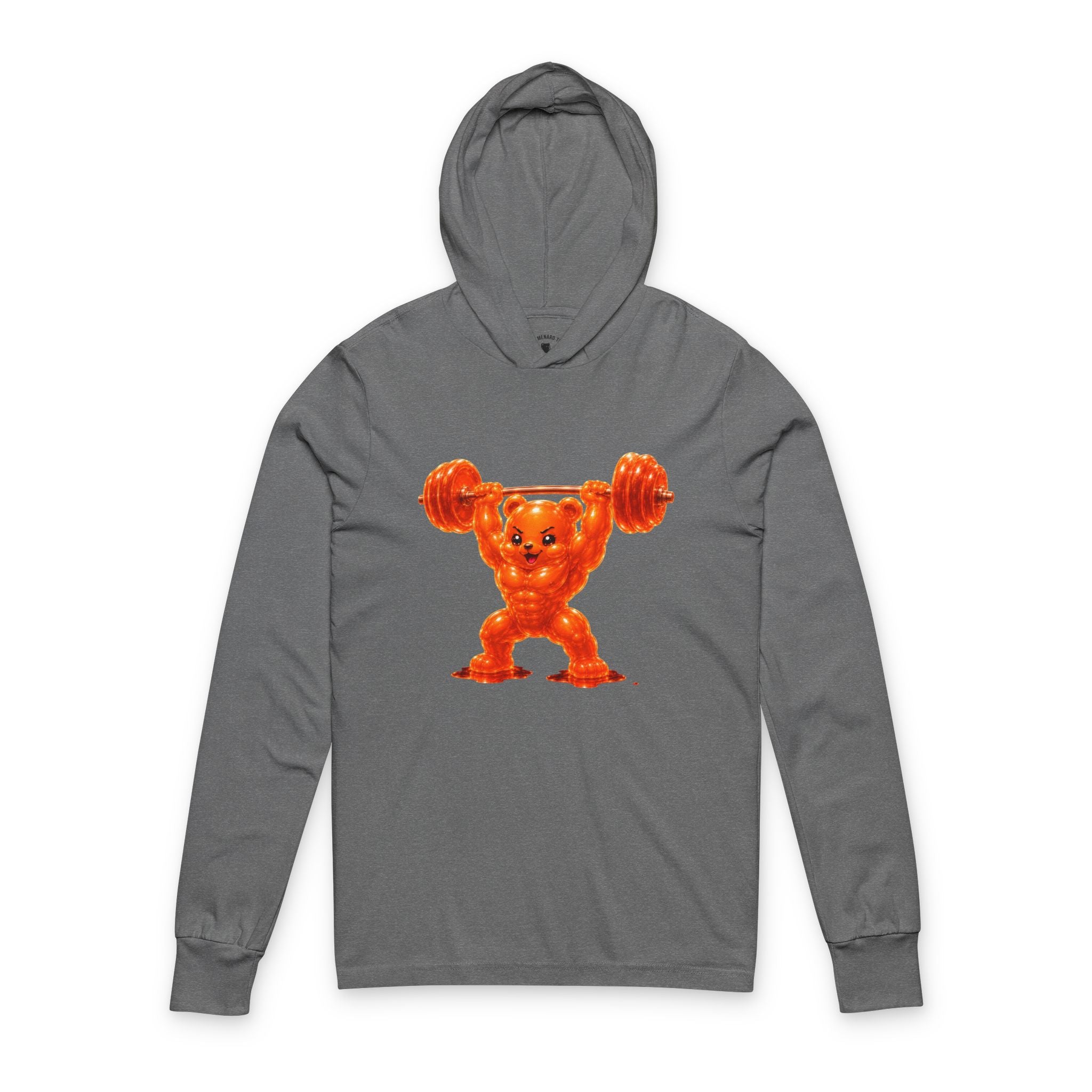 Weightlifting, Orange Oozy Buff Bear Gummy Gym Addition- Workout Sweatshirt