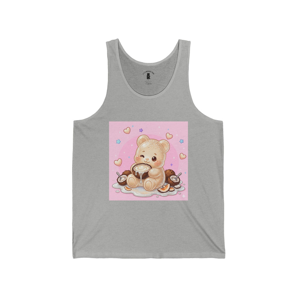 Coconut Milk, White Husk Gooey Gummy Bear — Kawaii Design Tank Top