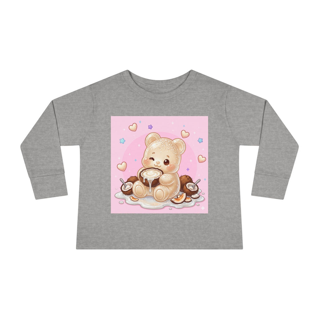 Coconut Milk, White Oozy Bear Gummy Friend- Kids Long Sleeve Shirt