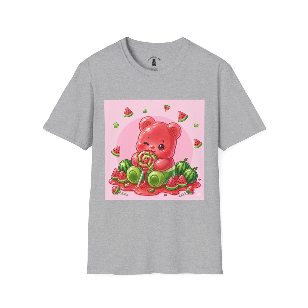 Watermelon Lollipop Gooey Gummy Bear T-Shirt — Kawaii Fruit Graphic Tee