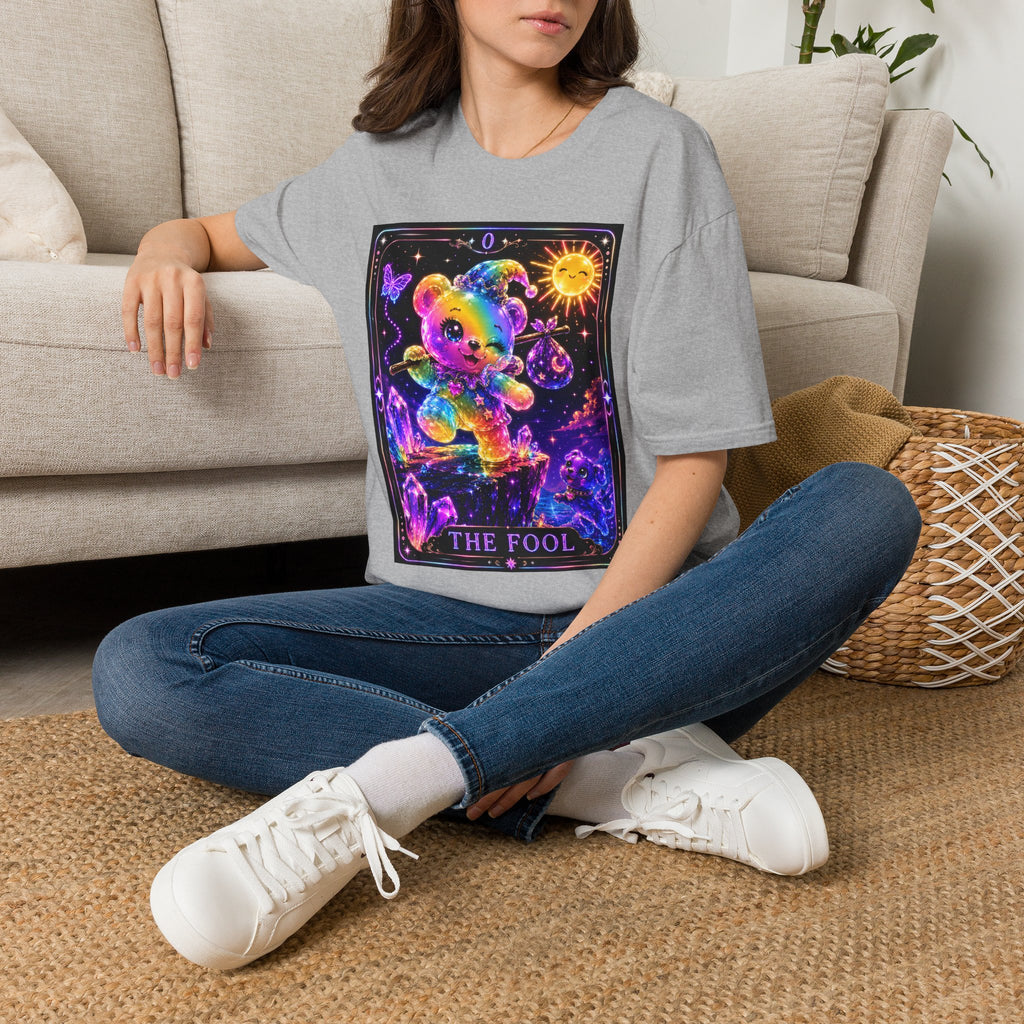 The Fool Tarot Colorful Rainbow Oozy Bear Friend- Cute Graphic Shirt