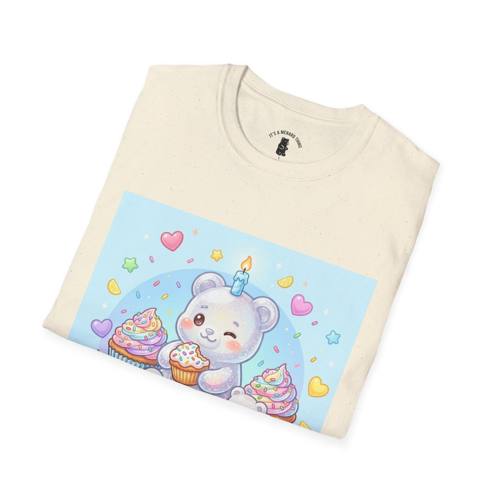 Birthday Cake and Party Gooey Gummy Bear— Kawaii Graphic T-Shirt