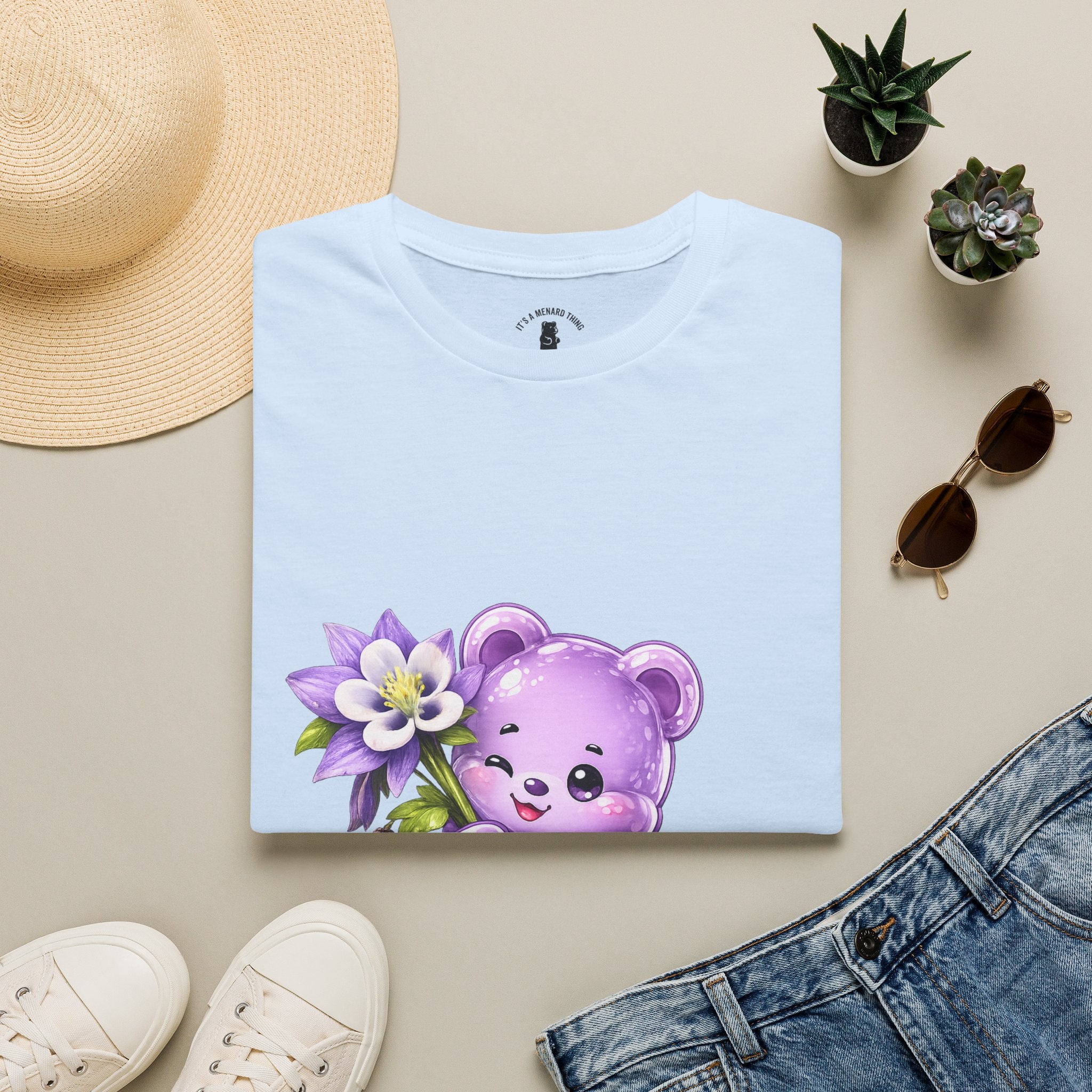 Pretty Purple Flower, Special Oozy Bear Gummy- Graphic Shirt