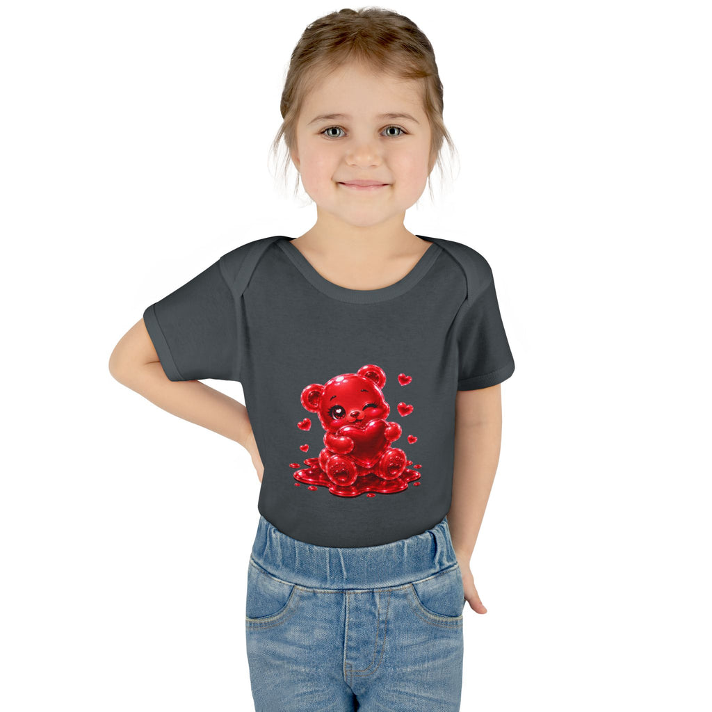 Special Red Heart Oozy Bear Baby Gummy Cutie Addition- Graphic Onesie