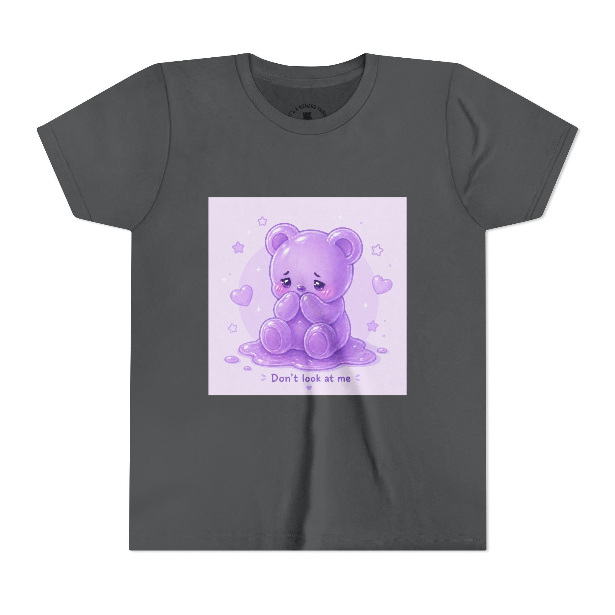 Shy Purple Gooey Gummy Bear “Don’t Look at Me” Graphic