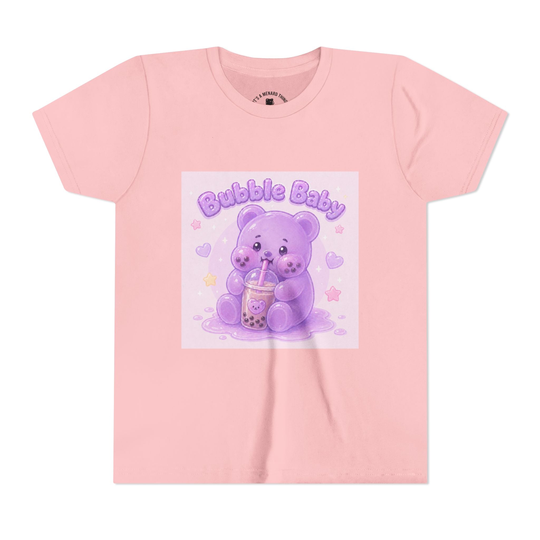 Purple Boba Tea Gooey Gummy Bear with Boba Milk Tea Kids Shirt