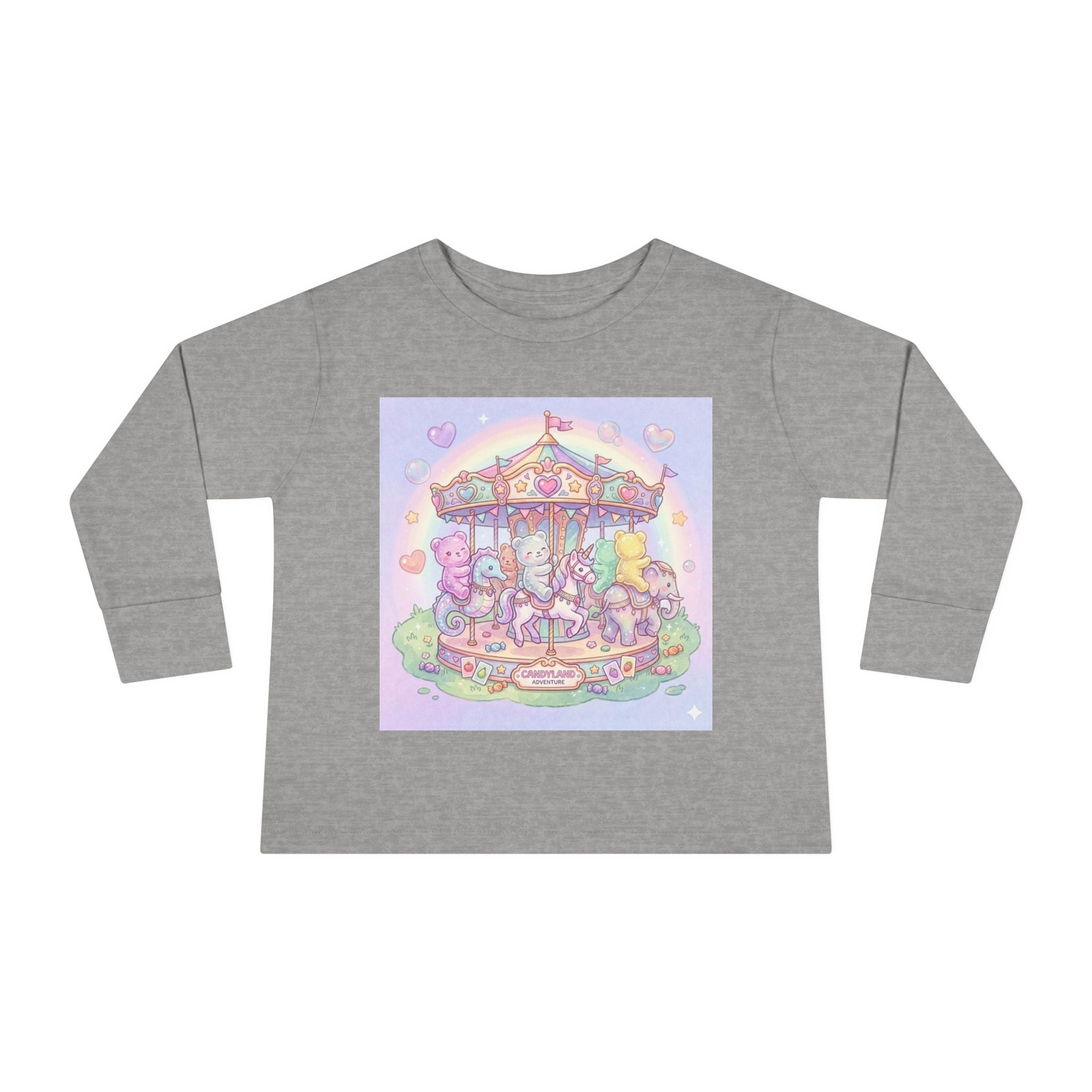Pastel Carousel, Carnival Oozy Bear Gummy Friends- Graphic Long Sleeve Shirt
