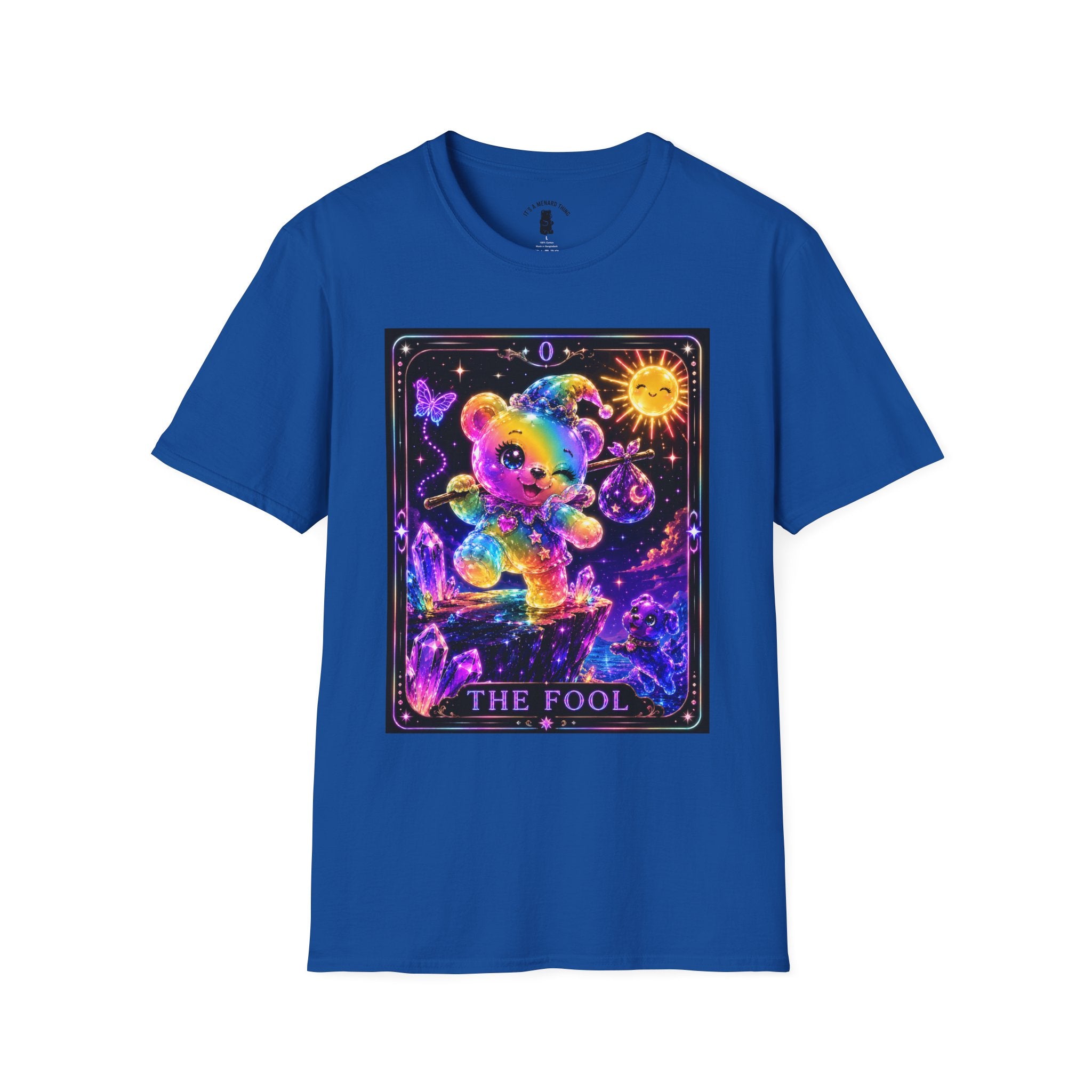 The Fool Tarot Colorful Rainbow Oozy Bear Friend- Cute Graphic Shirt