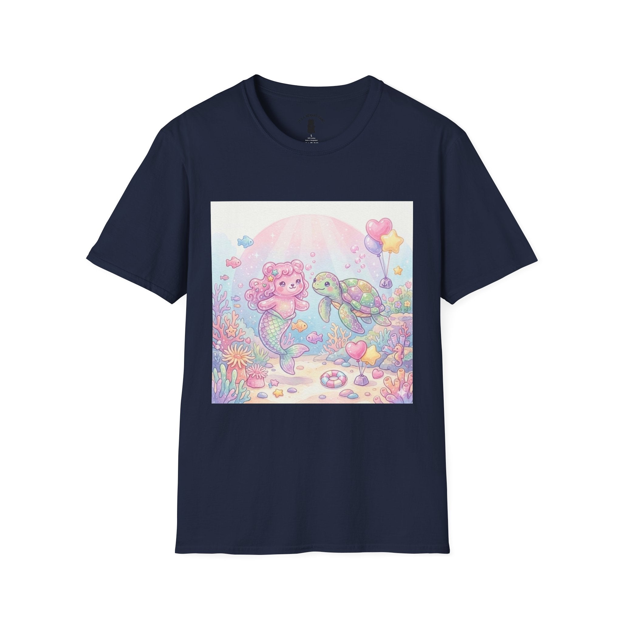 Pink Gummy Mermaid & Turtle friend, Gooey Gummy Freinds- Kawaii Graphic T-Shirt