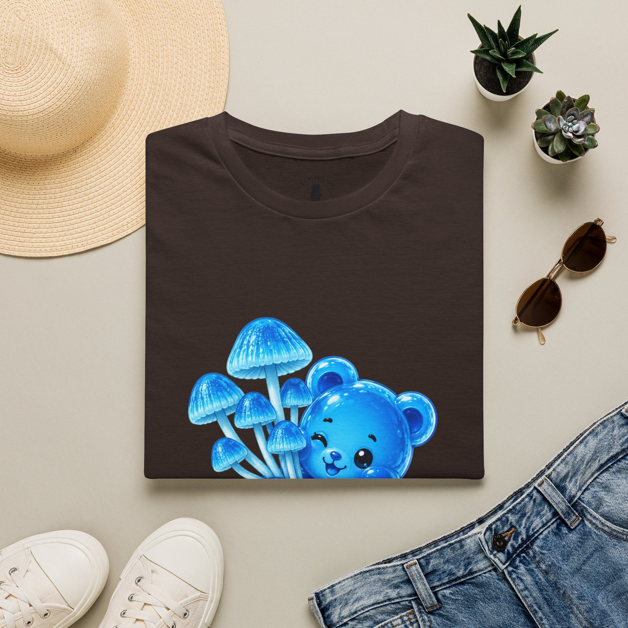 Small Cluster of Blue Mini pipe Mushrooms, Oozy Bear Special- Graphic Shirt