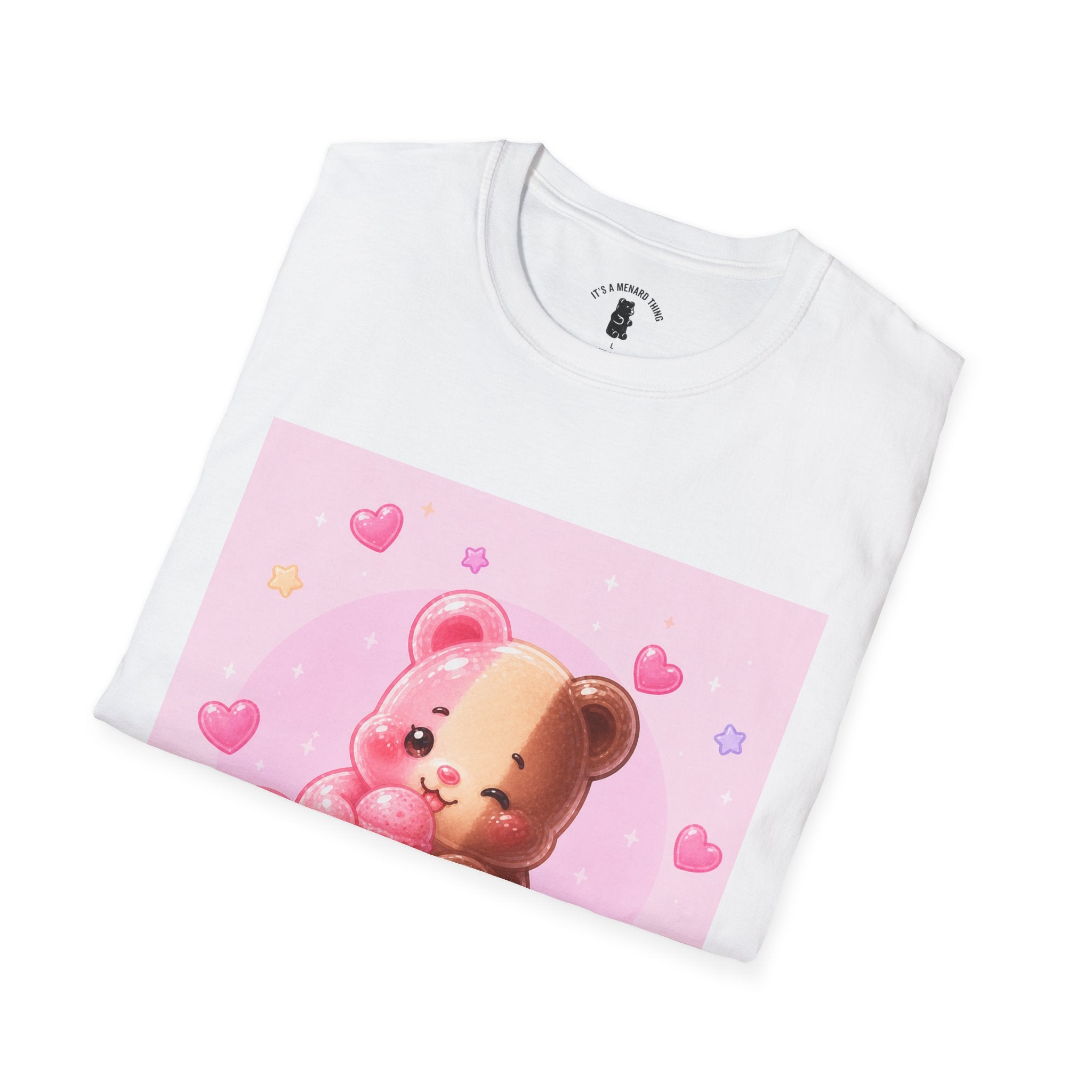 Kawaii Neapolitan Gooey Gummy Bear — Cute Heart Dessert Graphic Tee