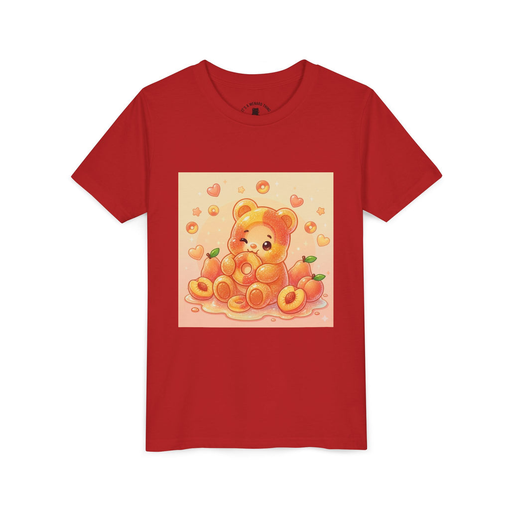 Peach Ring Gooey Gummy Bear Kids Short Sleeve Shirt