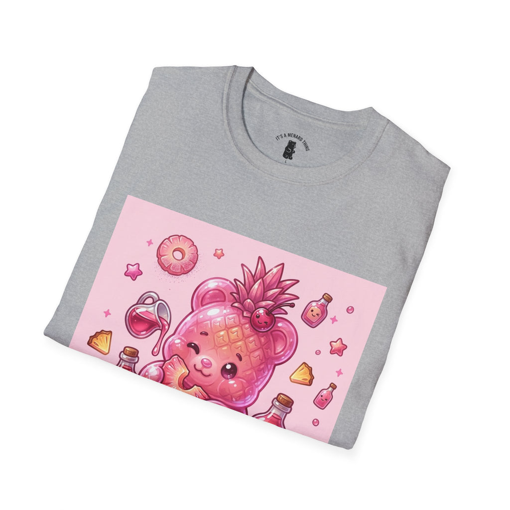 Exotic Pink Pineapple Gooey Gummy Bear — Kawaii Graphic T-Shirt