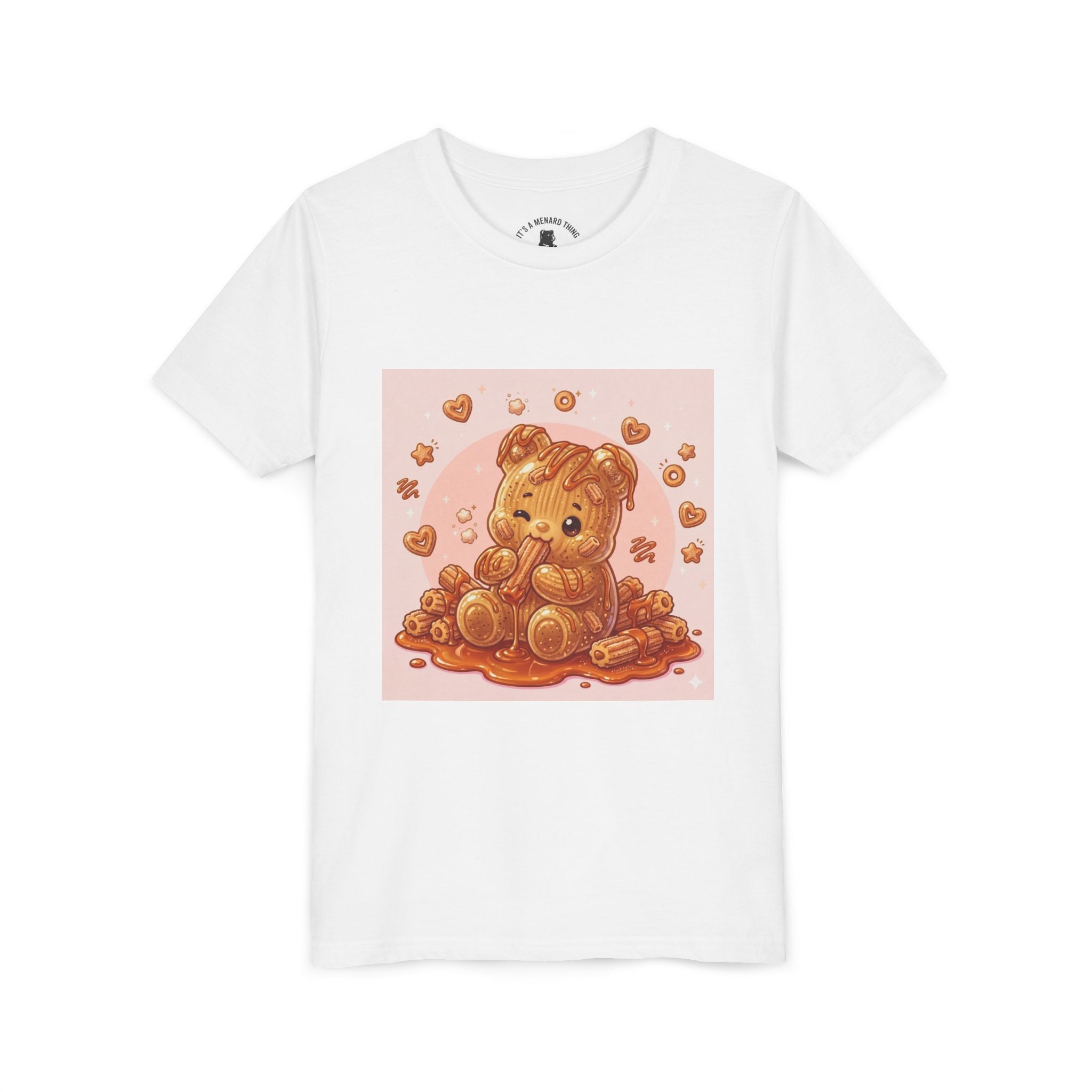 Churro & Dulce de Leche Drizzle Gooey Gummy Bear Graphic Youth T-Shirt