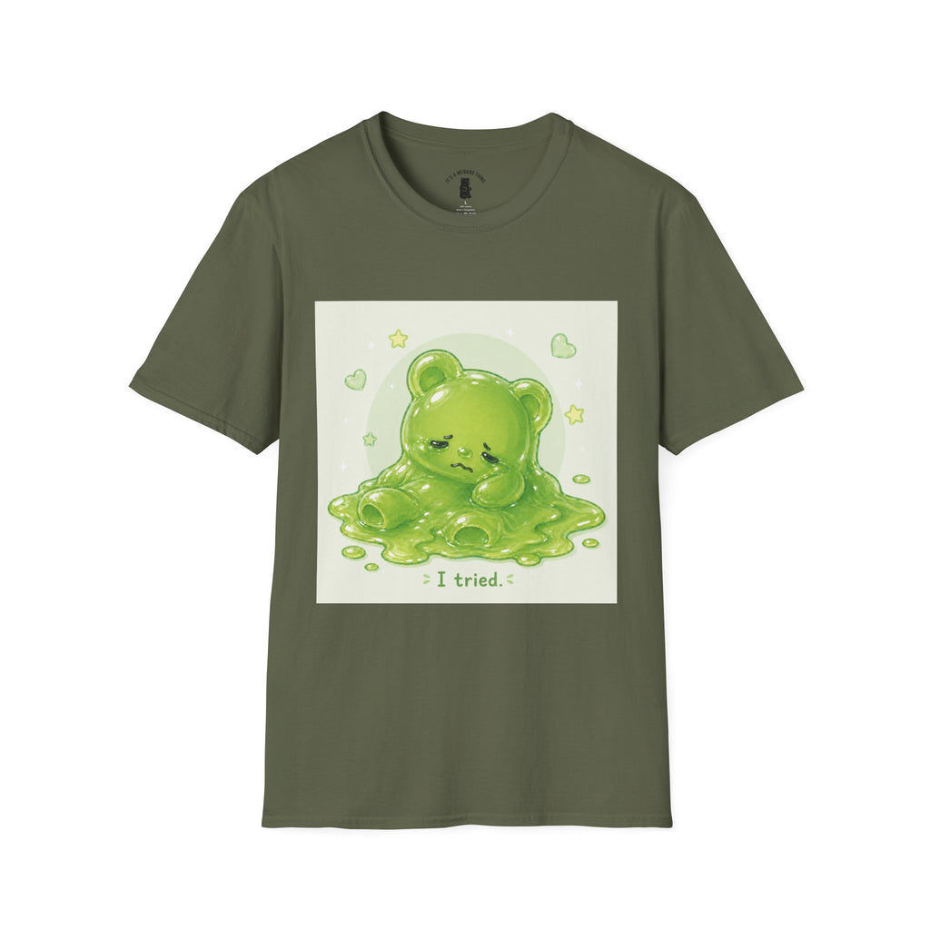 "I Tried." Green Gooey Gummy Bear- Graphic Tee
