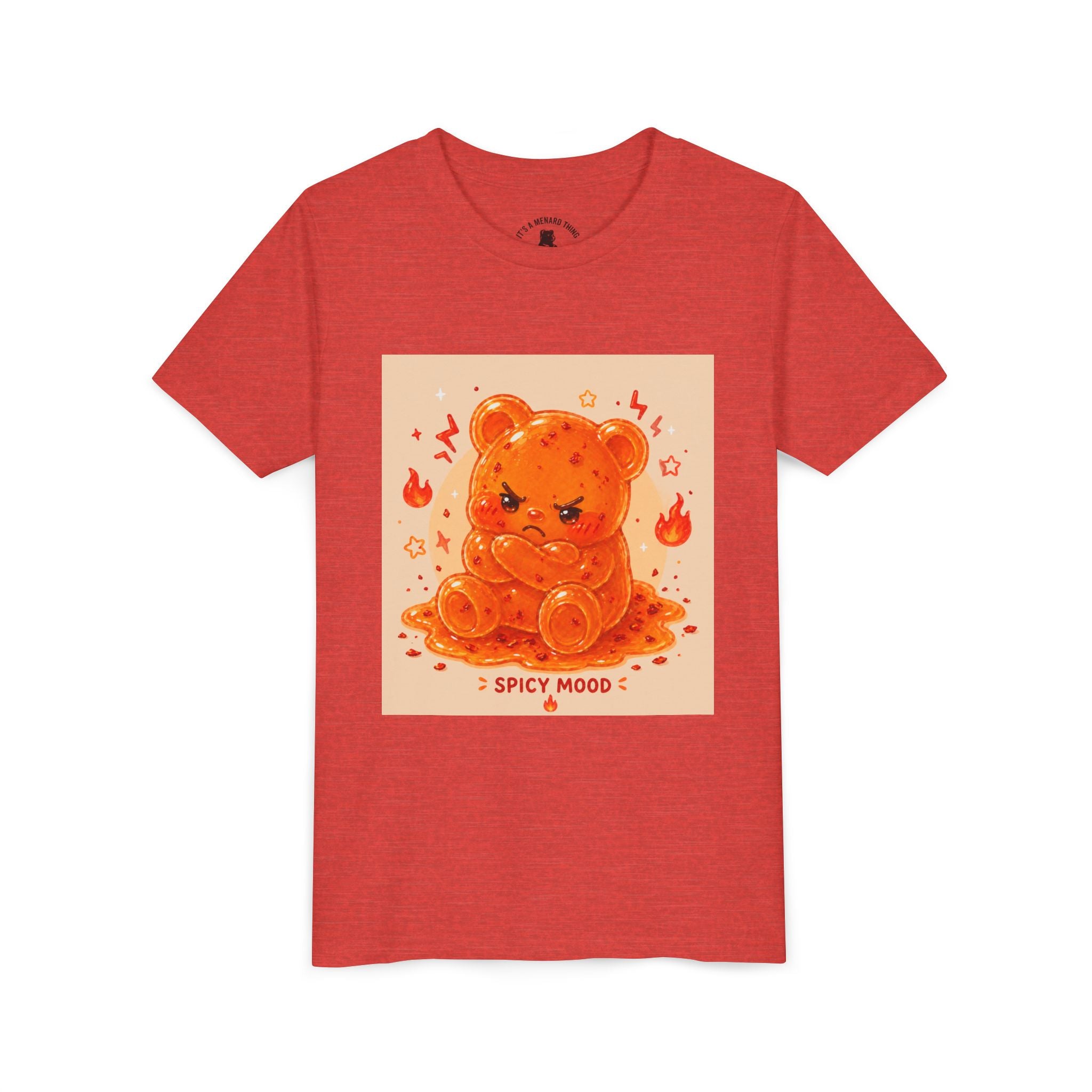 Spicy Mood Tangy Orange Gooey Gummy Bear - Angry Kawaii Bear Graphic